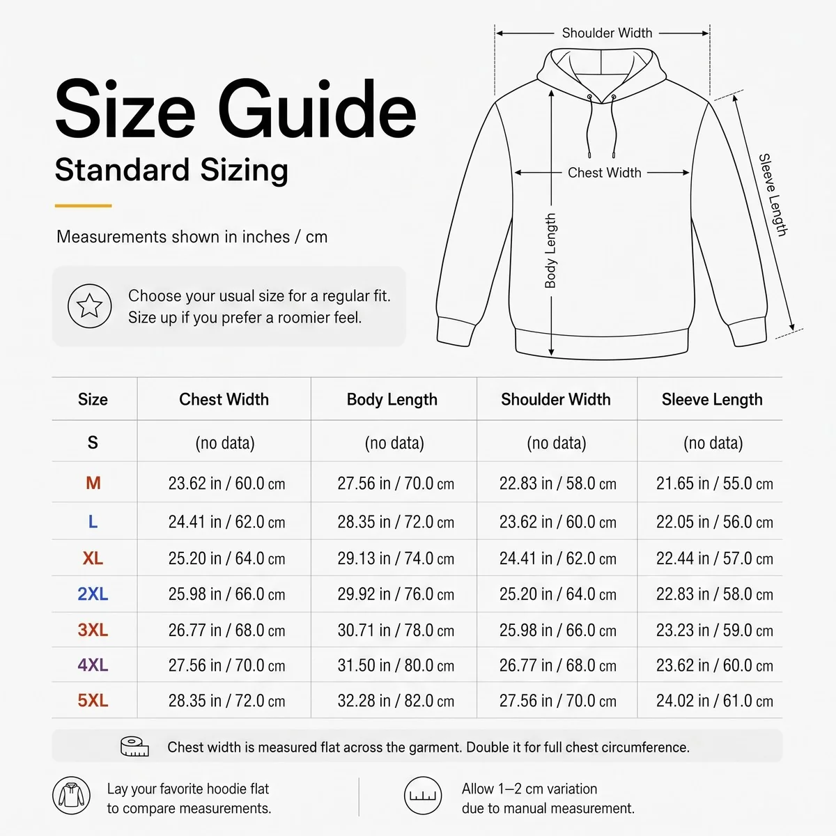 Hoodie size
