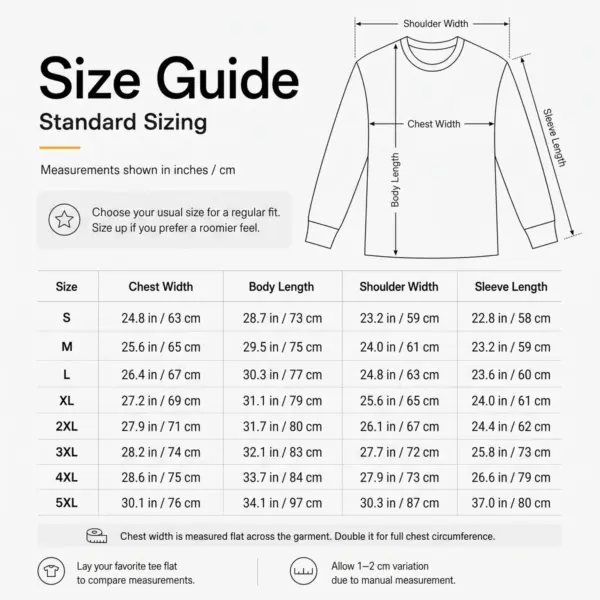 Long sleeve size