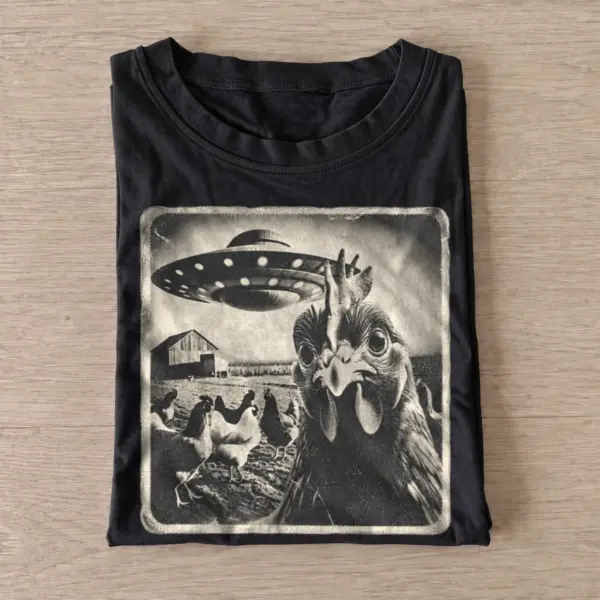Alien chicken encounter t shirt black20alien chicken encounter.webp