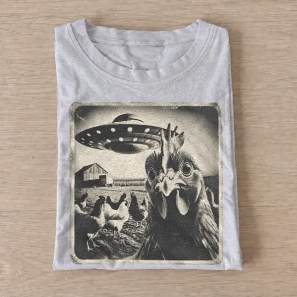 Alien chicken encounter t shirt gray20alien chicken encounter.webp