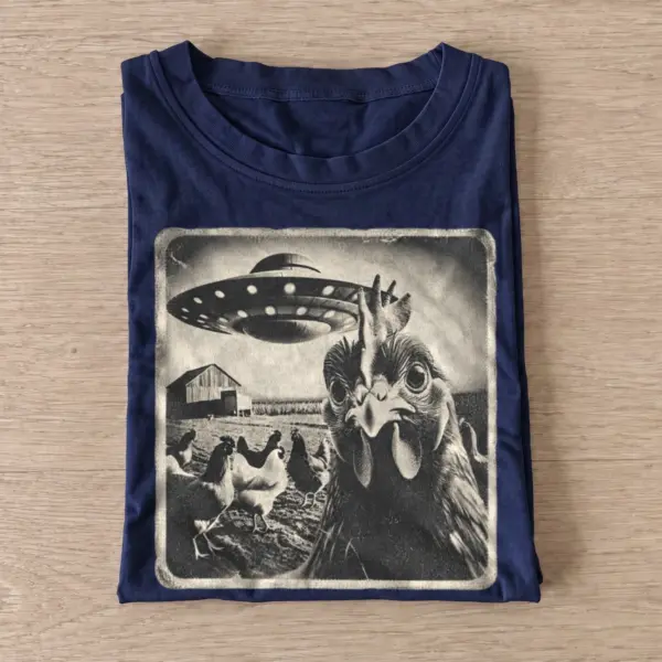Alien chicken encounter t shirt navy20alien chicken encounter.webp
