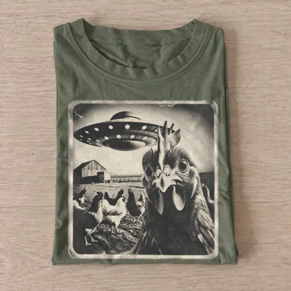 Alien chicken encounter t shirt olive20alien chicken encounter.webp