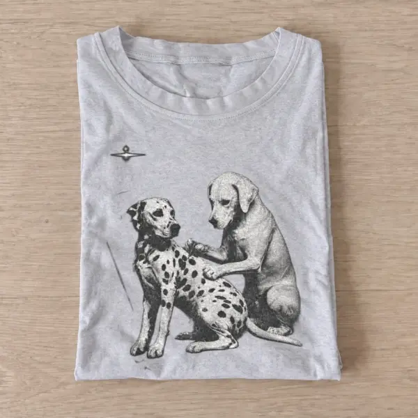 Alien dog greeting t shirt gray20alien dog greeting.webp