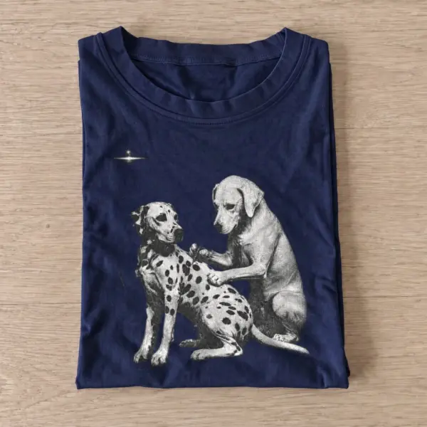 Alien dog greeting t shirt navy20alien dog greeting.webp