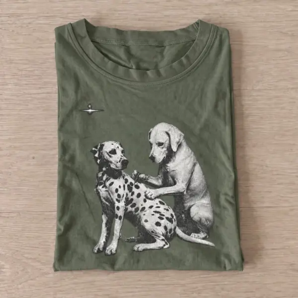 Alien dog greeting t shirt olive20alien dog greeting.webp