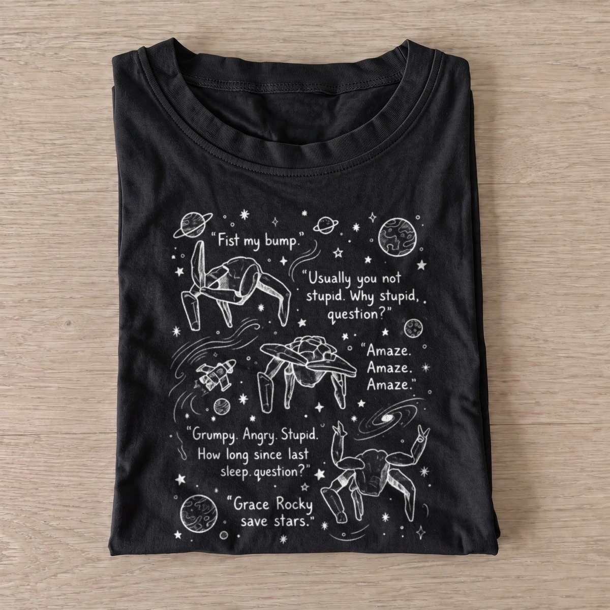 Alien space quotes graphic t shirt black20alien space quotes.webp