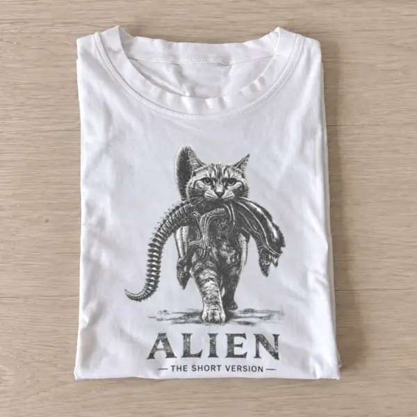 Alien the short version kitten t shirt white20space monster kitten.webp