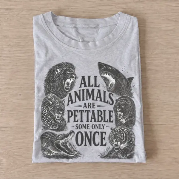 All animals are pettable predator circle t shirt gray20pettable predator circle.webp
