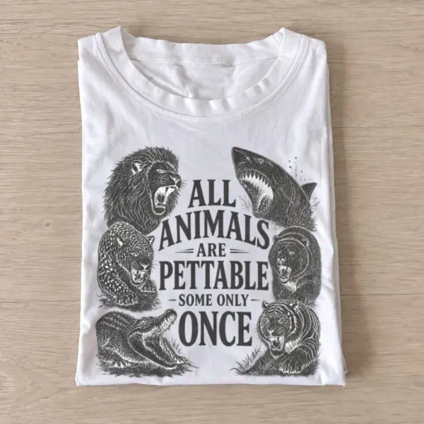 All animals are pettable predator circle t shirt white20pettable predator circle.webp