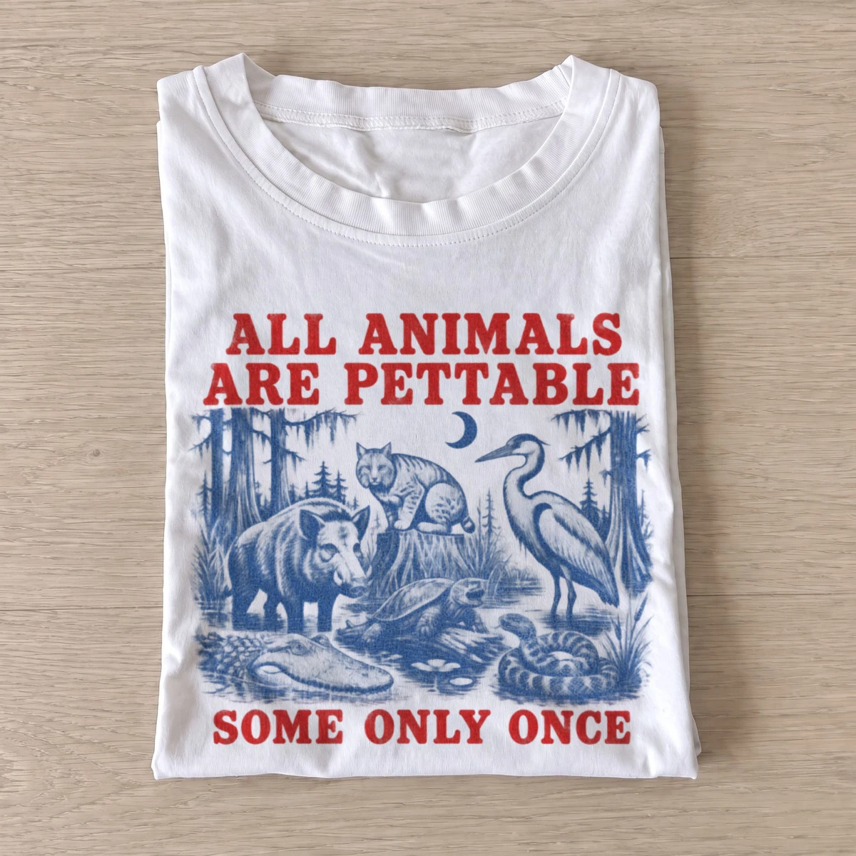 All animals are pettable some only once t shirt white20pettable only once.webp