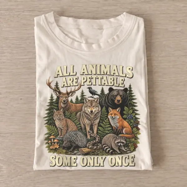 All animals are pettable woodland animals t shirt sand20pettable woodland pack.webp