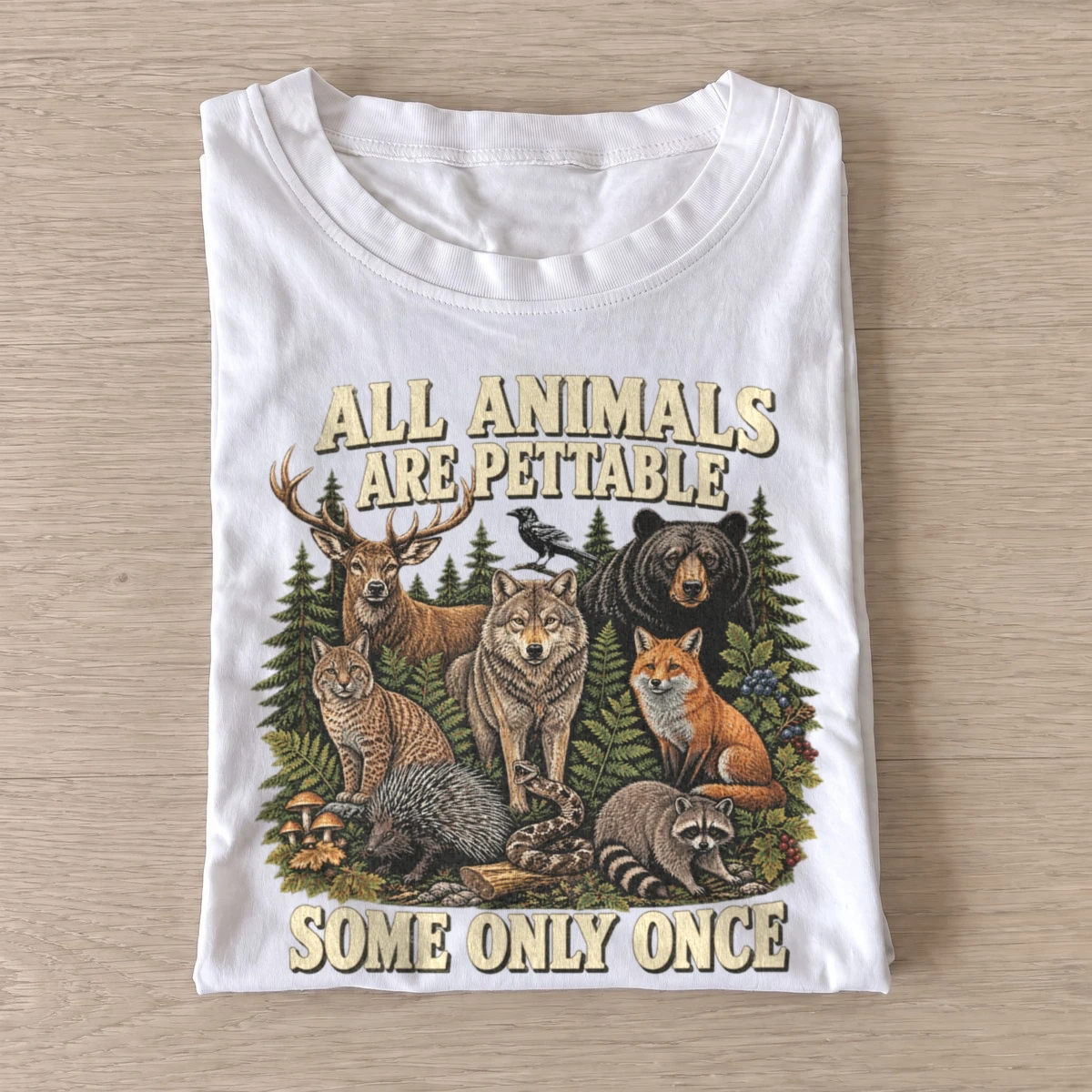All animals are pettable woodland animals t shirt white20pettable woodland pack.webp