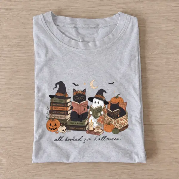 All booked for halloween t shirt gray20all booked for halloween.webp