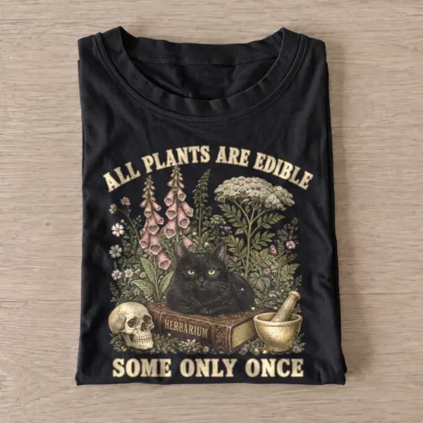 All plants are edible herbarium black cat t shirt black20herbarium black cat.webp