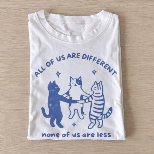 All of us are different cats t shirt white20different equal cats.webp