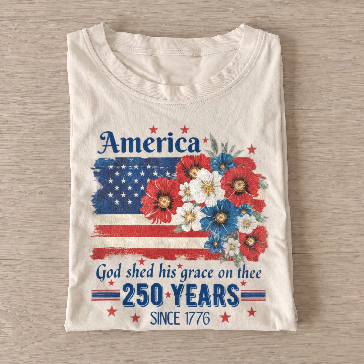 America 250th anniversary floral flag t shirt sand20america anniversary flowers.webp