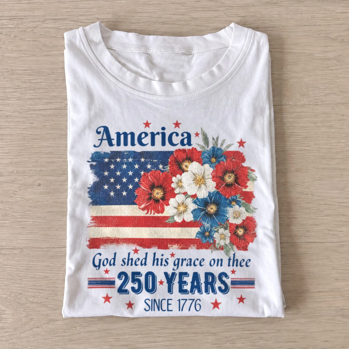 America 250th anniversary floral flag t shirt white20america anniversary flowers.webp