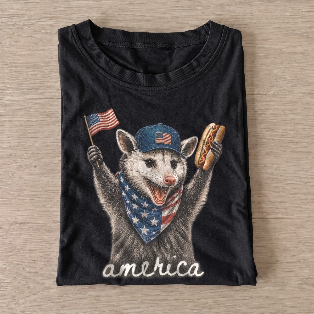 America hot dog opossum t shirt black20america hotdog opossum.webp