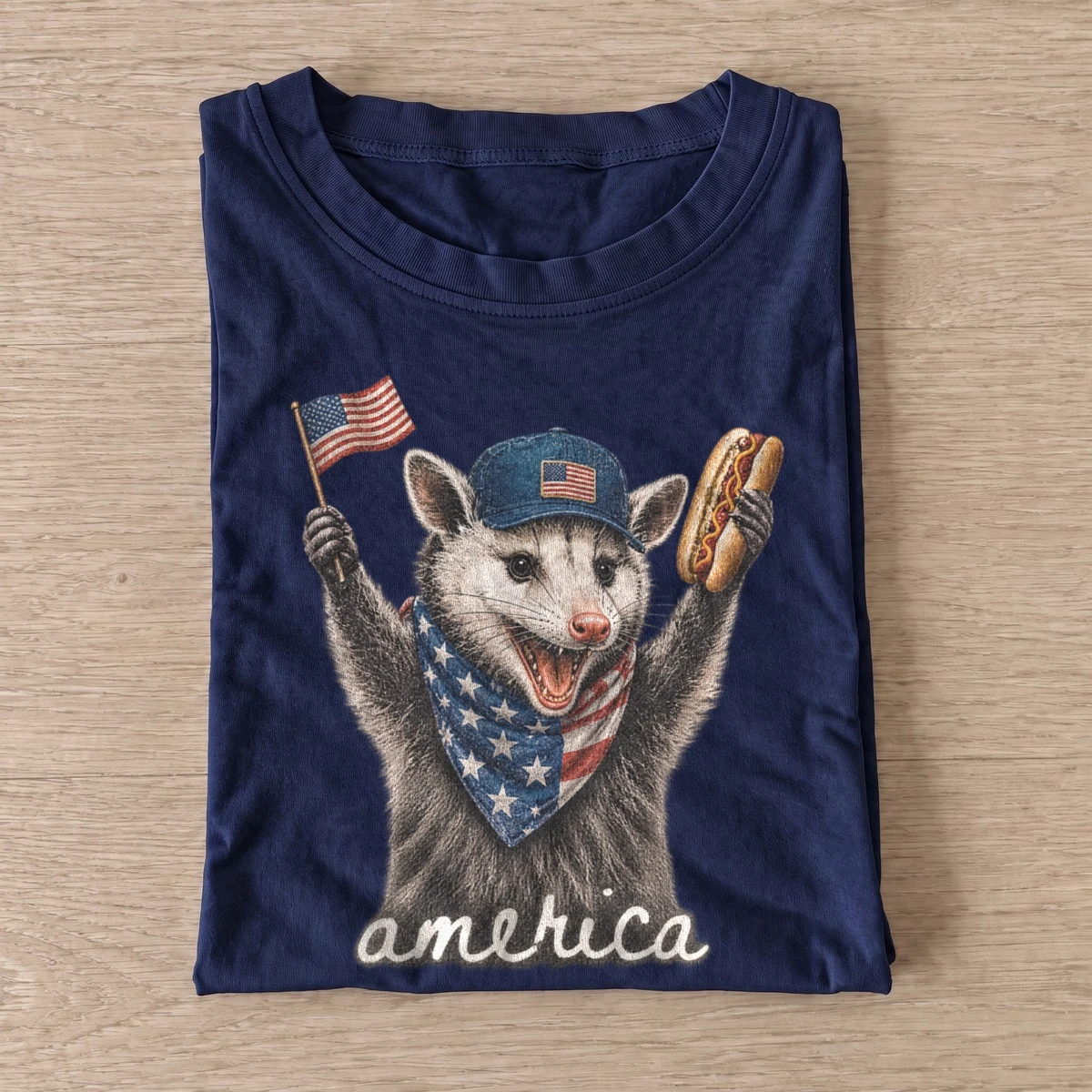 America hot dog opossum t shirt navy20america hotdog opossum.webp