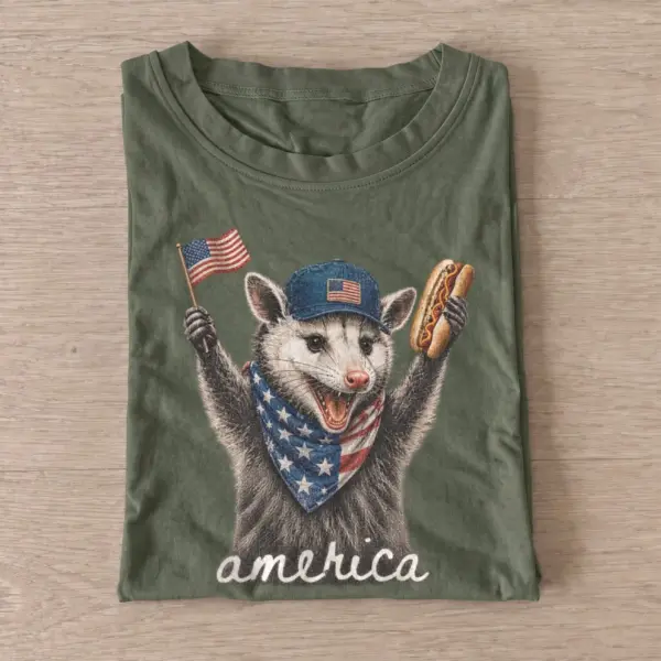 America hot dog opossum t shirt olive20america hotdog opossum.webp