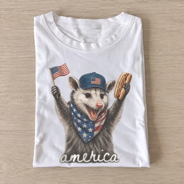 America hot dog opossum t shirt white20america hotdog opossum.webp