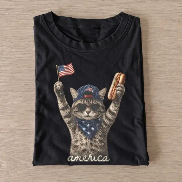 America hotdog cat graphic t shirt black20america hotdog cat.webp