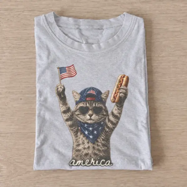 America hotdog cat graphic t shirt gray20america hotdog cat.webp