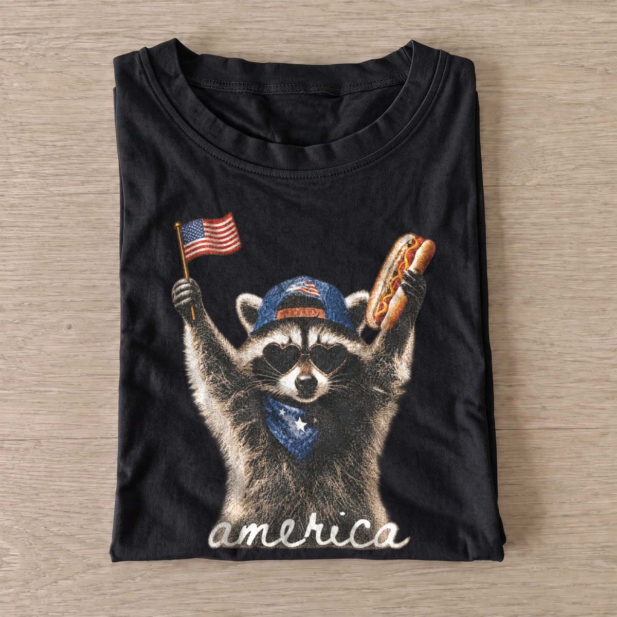 America hotdog raccoon graphic t shirt black20america hotdog raccoon.webp