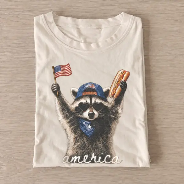 America hotdog raccoon graphic t shirt sand20america hotdog raccoon.webp