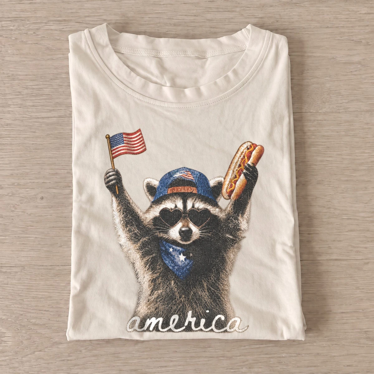 America hotdog raccoon graphic t shirt sand20america hotdog raccoon.webp