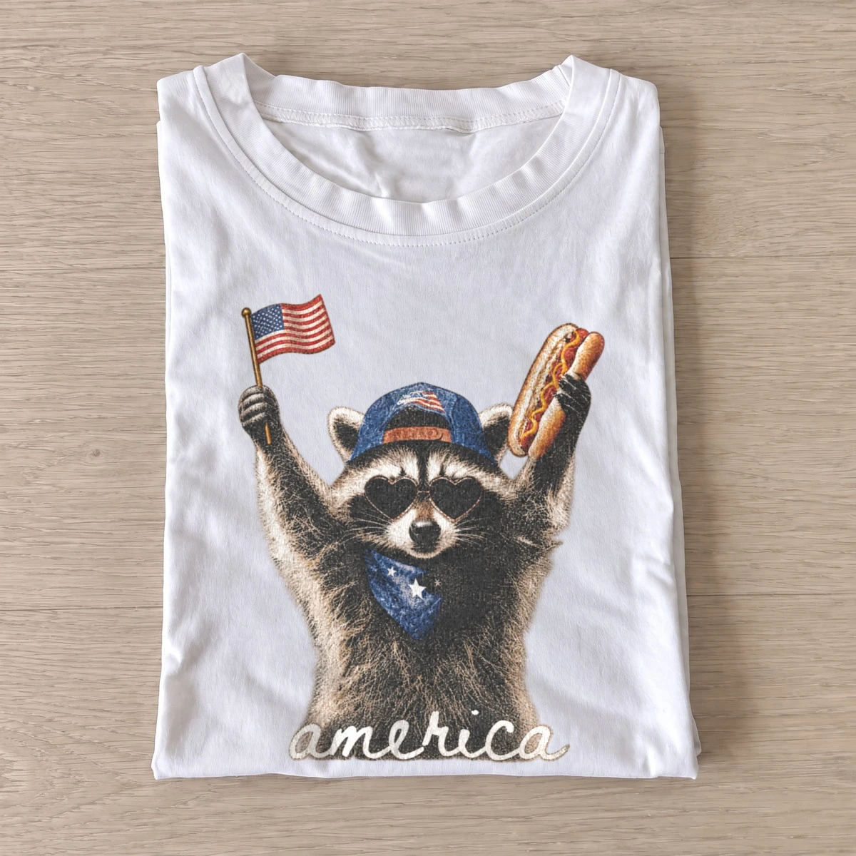 America hotdog raccoon graphic t shirt white20america hotdog raccoon.webp