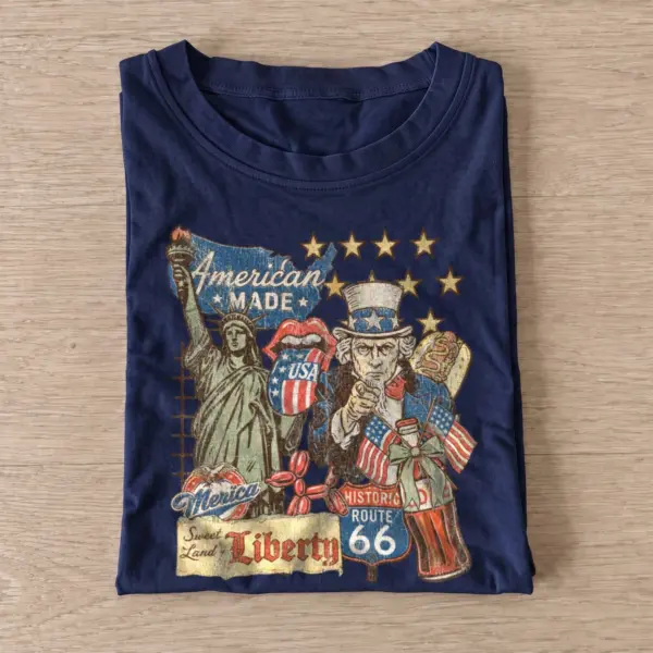 American icon collage graphic t shirt navy20american icon collage.webp