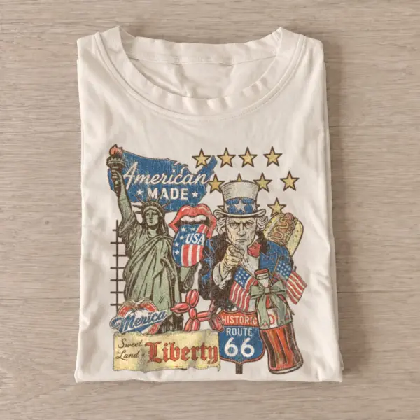 American icon collage graphic t shirt sand20american icon collage.webp