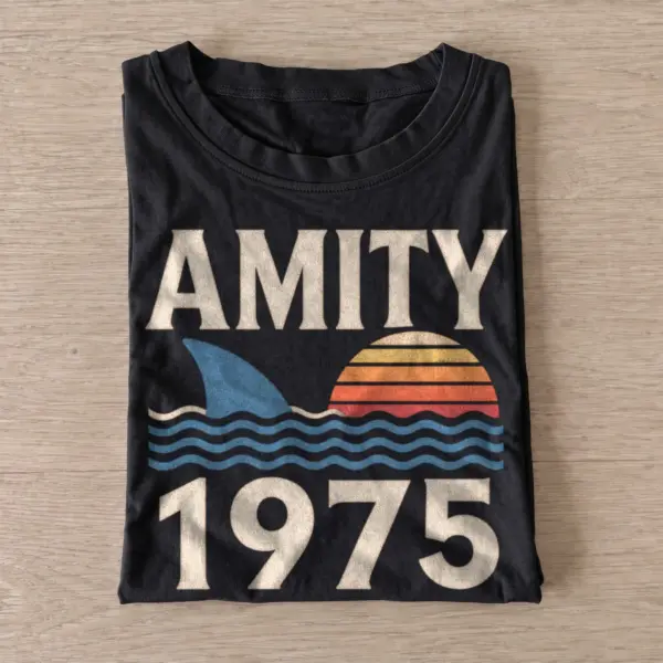 Amity 1975 retro shark t shirt black20retro shark island.webp