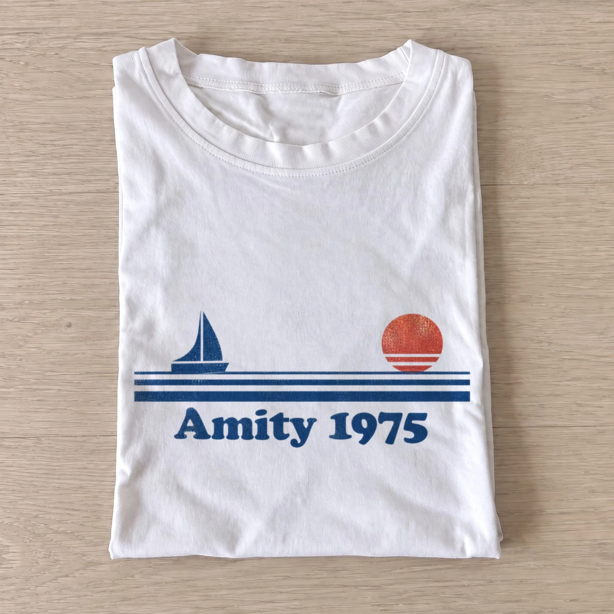 Amity 1975 sailing t shirt white20shark coast sailing.webp