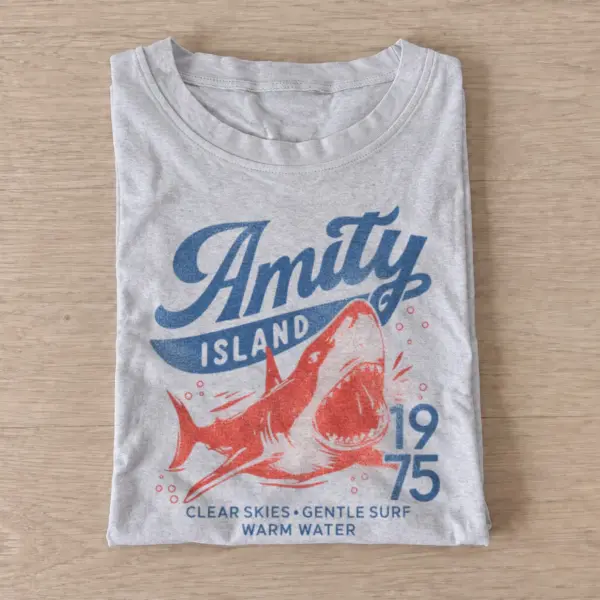 Amity island 1975 shark graphic t shirt gray20shark island.webp