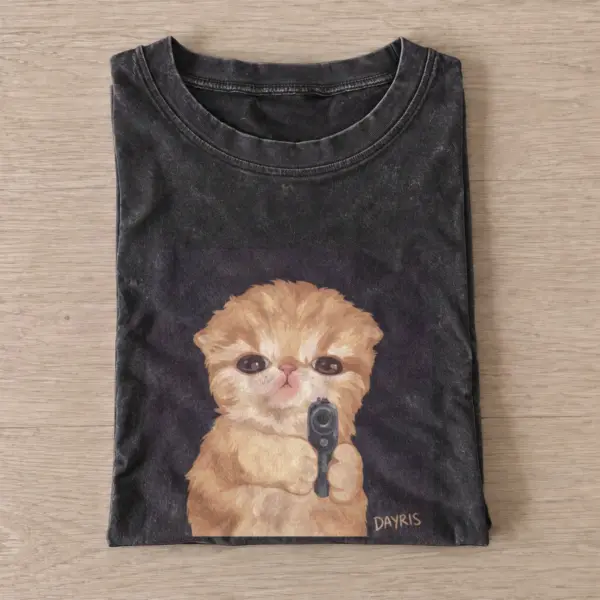 Angry kitty vintage t shirt washed20black20angry kitty.webp