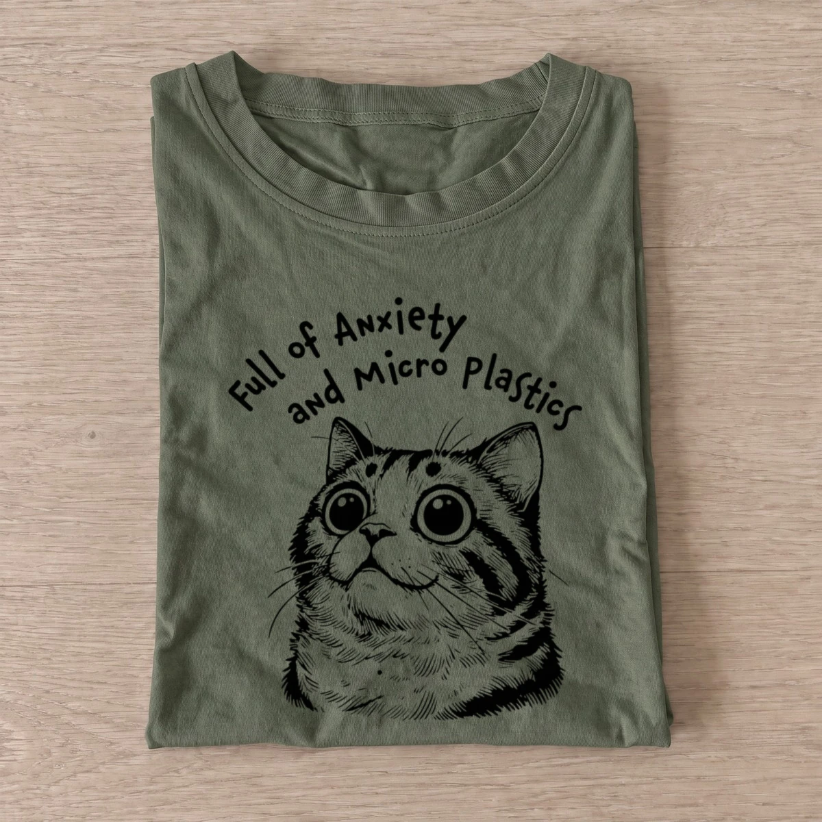 Anxiety and microplastics t shirt olive20anxiety and microplastics.webp
