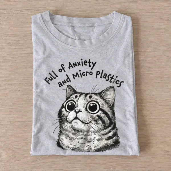 Anxious microplastic cat graphic t shirt gray20anxious microplastic cat.webp