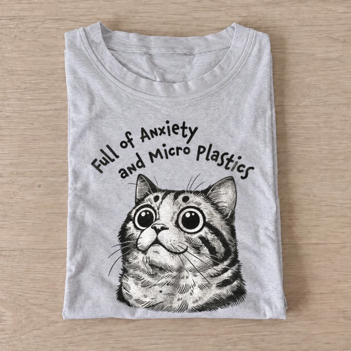 Anxious microplastic cat graphic t shirt gray20anxious microplastic cat.webp