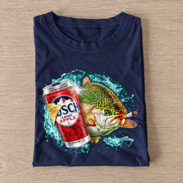 Apple lager rainbow trout t shirt navy20apple lager rainbow trout.webp