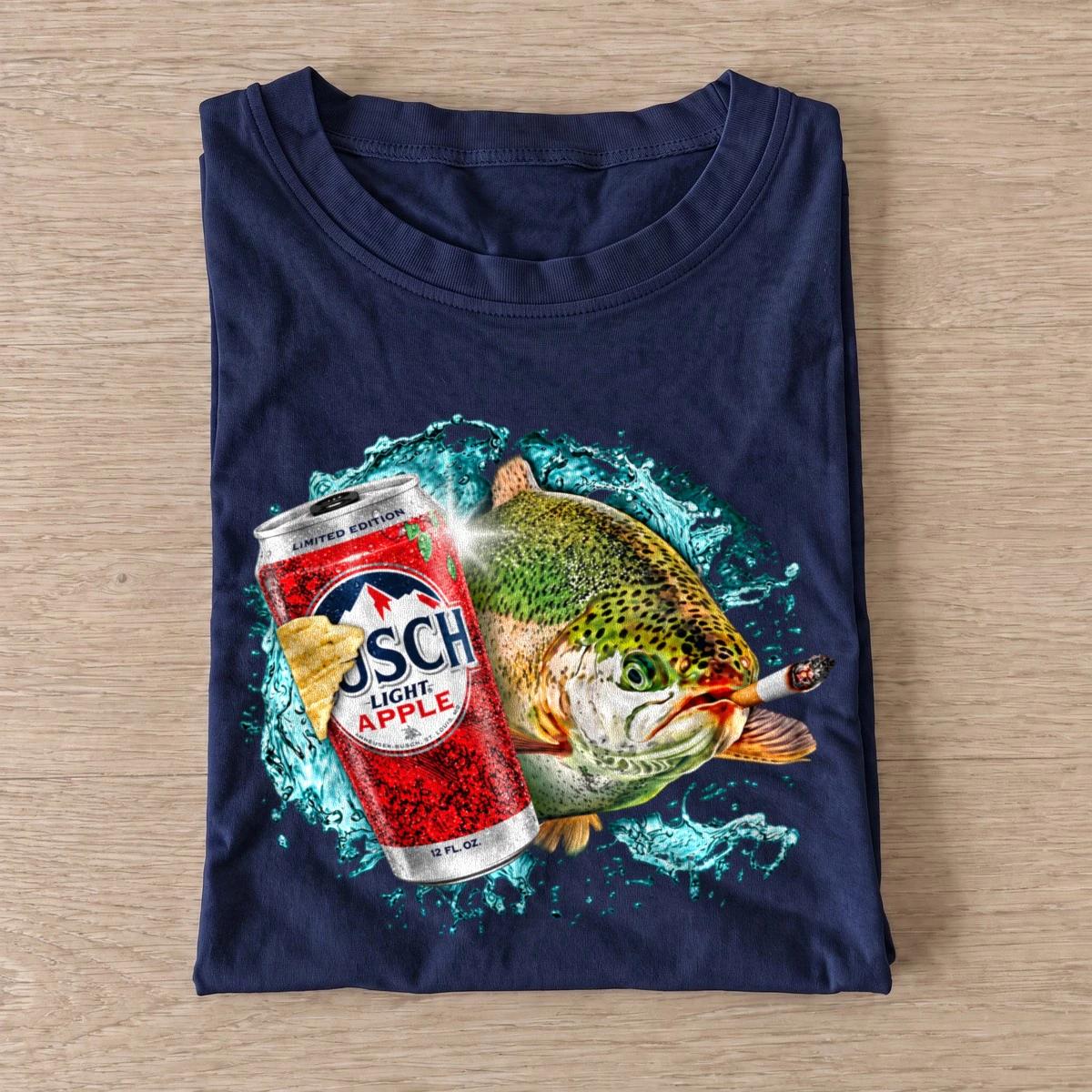 Apple lager rainbow trout t shirt navy20apple lager rainbow trout.webp