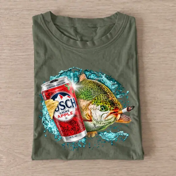 Apple lager rainbow trout t shirt olive20apple lager rainbow trout.webp