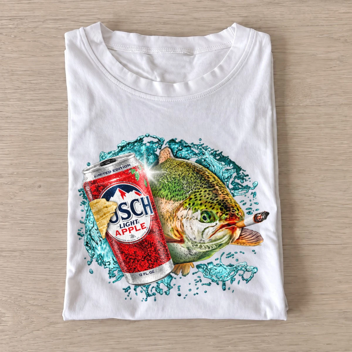 Apple lager rainbow trout t shirt white20apple lager rainbow trout.webp