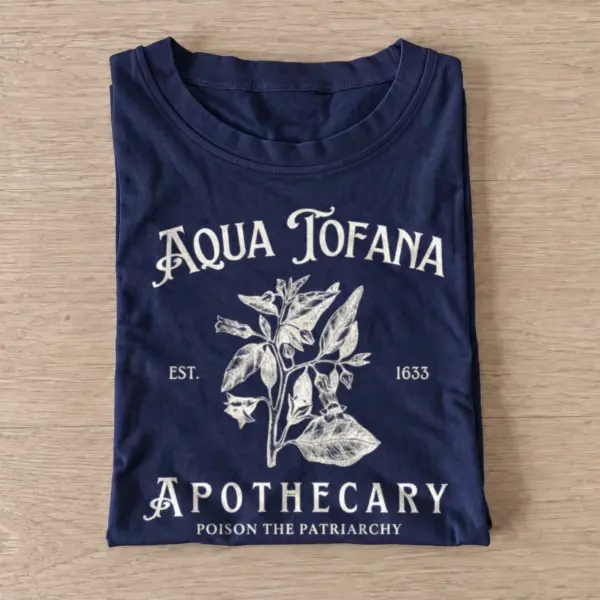 Aqua tofana apothecary poison the patriarchy t shirt navy20poison apothecary.webp