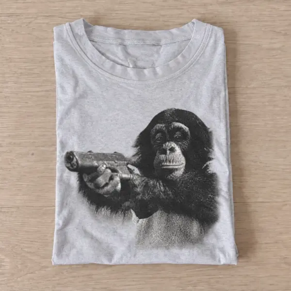 Armed chimpanzee graphic t shirt gray20armed chimpanzee.webp