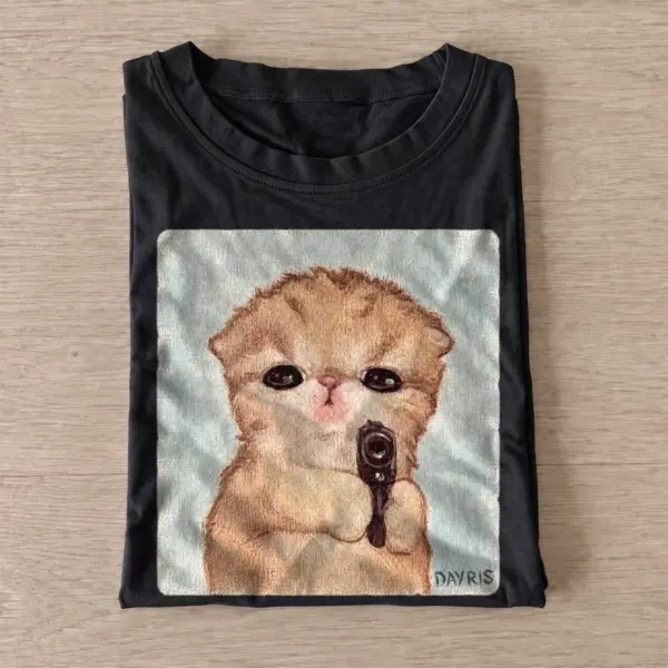 Armed kitten graphic t shirt black20armed kitten.webp