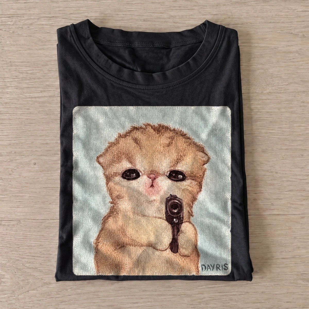 Armed kitten graphic t shirt black20armed kitten.webp