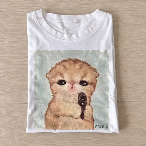 Armed kitten graphic t shirt white20armed kitten.webp