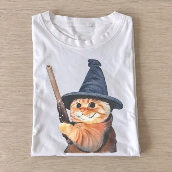 Armed wizard cat t shirt white20armed wizard cat.webp